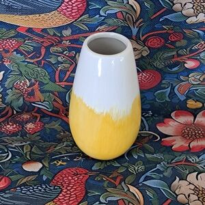 2/$20 Yellow and White Gradient Ceramic Decorative Vase - Modern Accent
